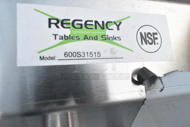 BRAND NEW SCRATCH AND DENT! Regency 600S31515 Stainless Steel 3  Bay Sink. No Legs. - Image 4 of 4