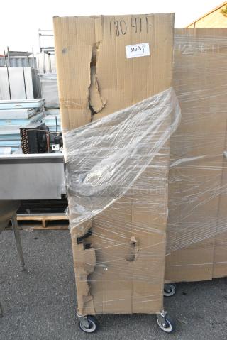 BRAND NEW SCRATCH AND DENT! Metal Pan Transport Rack on Commercial Casters.