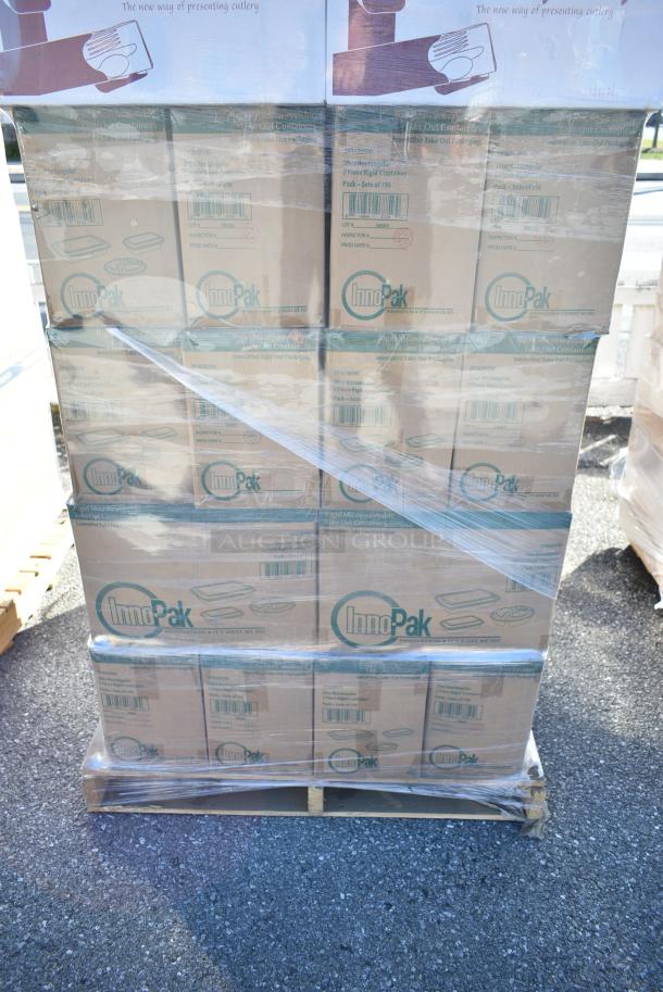 60 BRAND NEW! Boxes Including Inno Pak 293630590 28 oz Rigid 2 Piece Food Container and Dinex DXCTCAD80003 Cutlery Caddy Paper Sleeve With Flap Pre-loaded With 2-ply 16" X 16" Napkin. 60 Times Your Bid! - Image 3 of 6