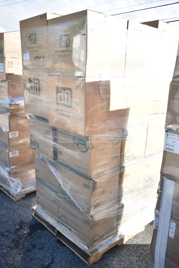 26 BRAND NEW! Boxes Including Inno Pak 34435079 32oz Molded Fiber Rectangle Bowl and DFI LBH-871 Shallow Hinge Container. 26 Times Your Bid! - Image 3 of 10