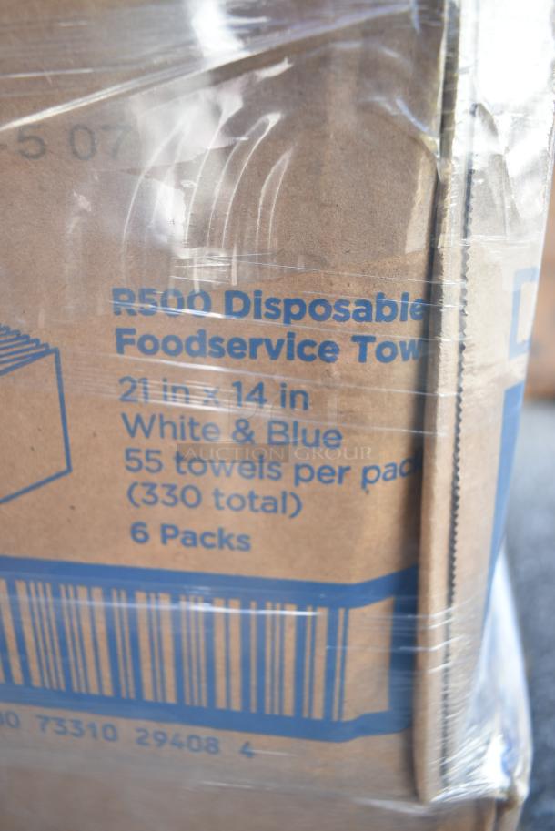 70 BRAND NEW! Boxes Including TableCraft ACAMR2007 Rectangular Acacia Display Board with Brushed Nickel Handles and Dixie 29408 White and Blue Disposable Foodservice Towel. 70 Times Your Bid! - Image 9 of 9