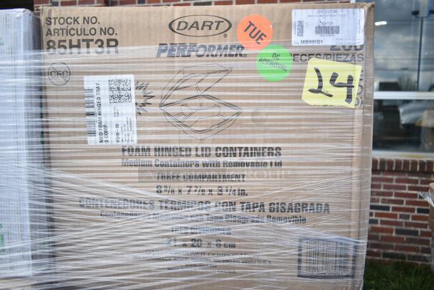 32 BRAND NEW! Boxes Including Lavex Paper Ice Buckets, 500CC16 16 oz. Plastic Cold Cup - 1000/Case, OneUp 966UPWIDEB-500 Napkins, 127RD16BULK Choice 16 oz. Customizable Microwavable Translucent Round Deli Container - 500/Case, Dart 85HT3R 8" x 8" x 3" White Foam Three-Compartment Square Take Out Container with Perforated Hinged Lid - 200/Case. 32 Times Your Bid! - Image 11 of 12