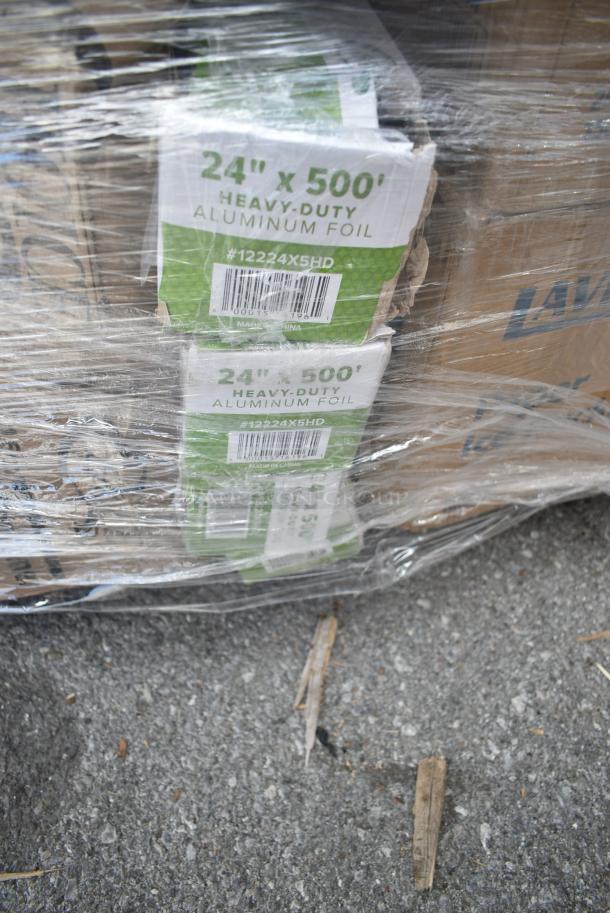 32 BRAND NEW! Boxes Including Lavex Paper Ice Buckets, 500CC16 16 oz. Plastic Cold Cup - 1000/Case, OneUp 966UPWIDEB-500 Napkins, 127RD16BULK Choice 16 oz. Customizable Microwavable Translucent Round Deli Container - 500/Case, Dart 85HT3R 8" x 8" x 3" White Foam Three-Compartment Square Take Out Container with Perforated Hinged Lid - 200/Case. 32 Times Your Bid! - Image 12 of 12