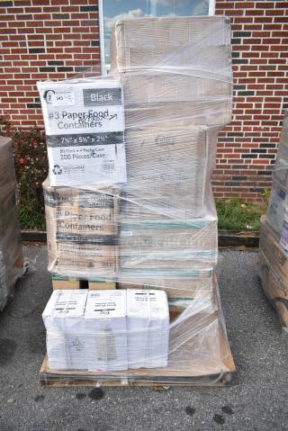 29 BRAND NEW! Boxes Including Choice Medium Weight Sporks, Lavex Trash Bags, Noble Gloves, Choice Paper Food Containers, Choice Lids. 29 Times Your Bid!