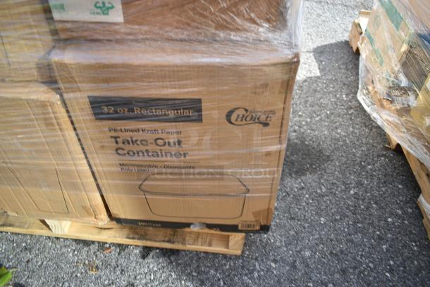 26 BRAND NEW! Boxes Including Choice Take out Container, 500TO883C3 Choice 8" x 8" x 3" Microwaveable 3-Compartment Black / Clear Plastic Hinged Container - 100/Case, Dart Cups, 999KFT44RNPE Choice 44 oz. Round Kraft PE-Lined Microwavable Take-Out Container 7 5/16" x 2 5/8" - 50/Pack, 395RP10 EcoChoice Compostable No PFAS Added Bamboo / Bagasse 10" Plate - 500/Case. 26 Times Your Bid! - Image 5 of 11