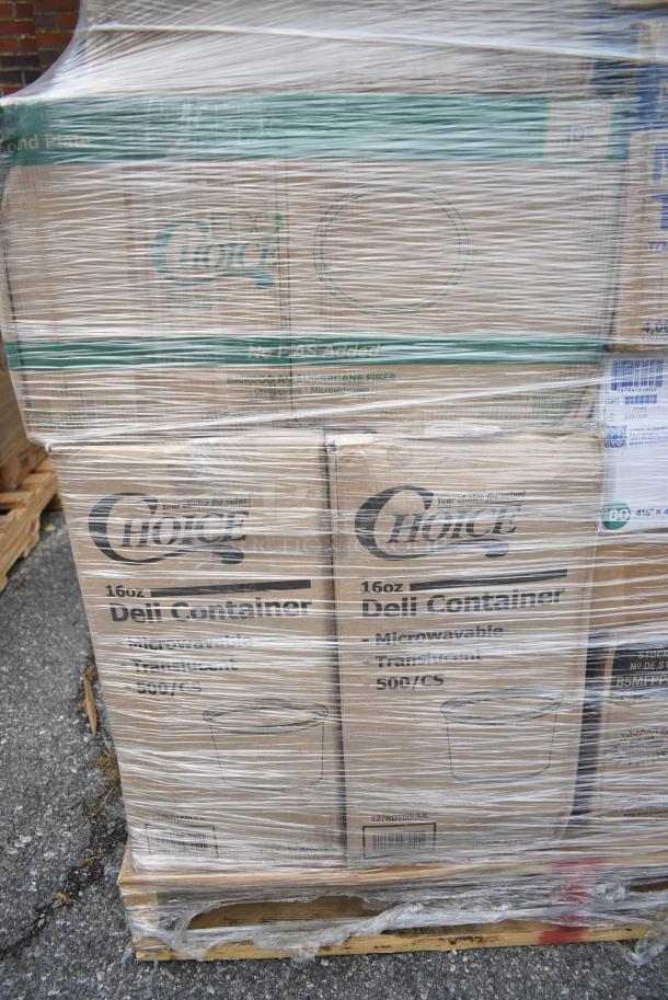 26 BRAND NEW! Boxes Including Choice 16 oz Deli Containers, Lavex Multi Fold Towels, 85MFPPHT1R Dart ProPlanet Hinged Lid Containers Single Compartment 8.3 X 8 X 3, Choice 16 oz Cold Cups, Noble Gloves, 245663WBBL Baker's Lane 6" x 6" x 3" White Auto-Popup Window Pie / Bakery Box - 200/Bundle. 26 Times Your Bid! - Image 5 of 15