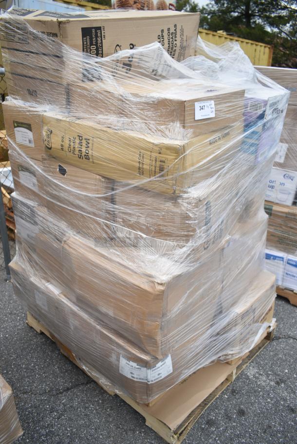 29 BRAND NEW! Boxes Including 129MCS24B Choice 24 oz. Black Rectangular Microwavable Heavy Weight Container with Lid 8" x 5 1/4" x 2" - 150/Case, 2 Box Eco Gecko 8" Square Palm Leaf Plates, 394345XL Noble NexGen Powder-Free Disposable Black Hybrid 3 Mil Thick Gloves - Extra Large - 1000/Case, Choice Microwaveable Container, 500PMDSDINOS Choice 10" x 14" Kids Dinosaur Double Sided Interactive Placemat - 1000/Case. 29 Times Your Bid! - Image 2 of 16