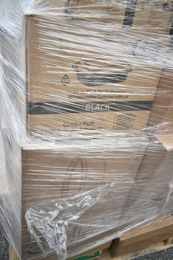 29 BRAND NEW! Boxes Including 129MCS24B Choice 24 oz. Black Rectangular Microwavable Heavy Weight Container with Lid 8" x 5 1/4" x 2" - 150/Case, 2 Box Eco Gecko 8" Square Palm Leaf Plates, 394345XL Noble NexGen Powder-Free Disposable Black Hybrid 3 Mil Thick Gloves - Extra Large - 1000/Case, Choice Microwaveable Container, 500PMDSDINOS Choice 10" x 14" Kids Dinosaur Double Sided Interactive Placemat - 1000/Case. 29 Times Your Bid! - Image 6 of 16