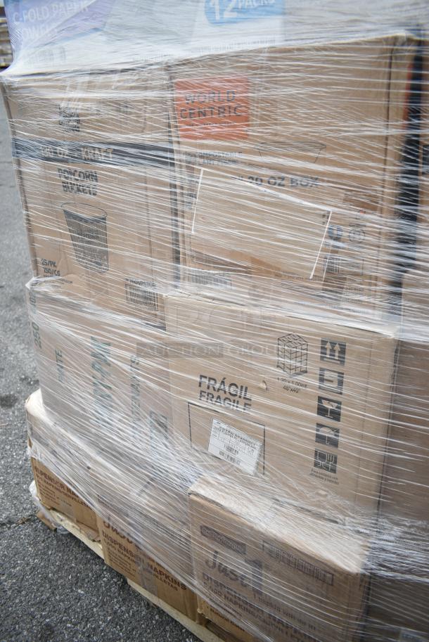 29 BRAND NEW! Boxes Including 129MCS24B Choice 24 oz. Black Rectangular Microwavable Heavy Weight Container with Lid 8" x 5 1/4" x 2" - 150/Case, 2 Box Eco Gecko 8" Square Palm Leaf Plates, 394345XL Noble NexGen Powder-Free Disposable Black Hybrid 3 Mil Thick Gloves - Extra Large - 1000/Case, Choice Microwaveable Container, 500PMDSDINOS Choice 10" x 14" Kids Dinosaur Double Sided Interactive Placemat - 1000/Case. 29 Times Your Bid! - Image 7 of 16