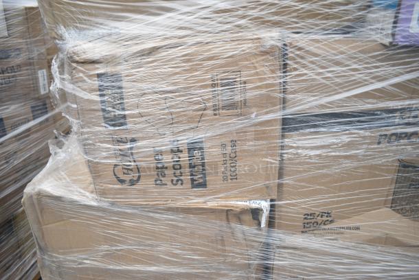 29 BRAND NEW! Boxes Including 129MCS24B Choice 24 oz. Black Rectangular Microwavable Heavy Weight Container with Lid 8" x 5 1/4" x 2" - 150/Case, 2 Box Eco Gecko 8" Square Palm Leaf Plates, 394345XL Noble NexGen Powder-Free Disposable Black Hybrid 3 Mil Thick Gloves - Extra Large - 1000/Case, Choice Microwaveable Container, 500PMDSDINOS Choice 10" x 14" Kids Dinosaur Double Sided Interactive Placemat - 1000/Case. 29 Times Your Bid! - Image 13 of 16