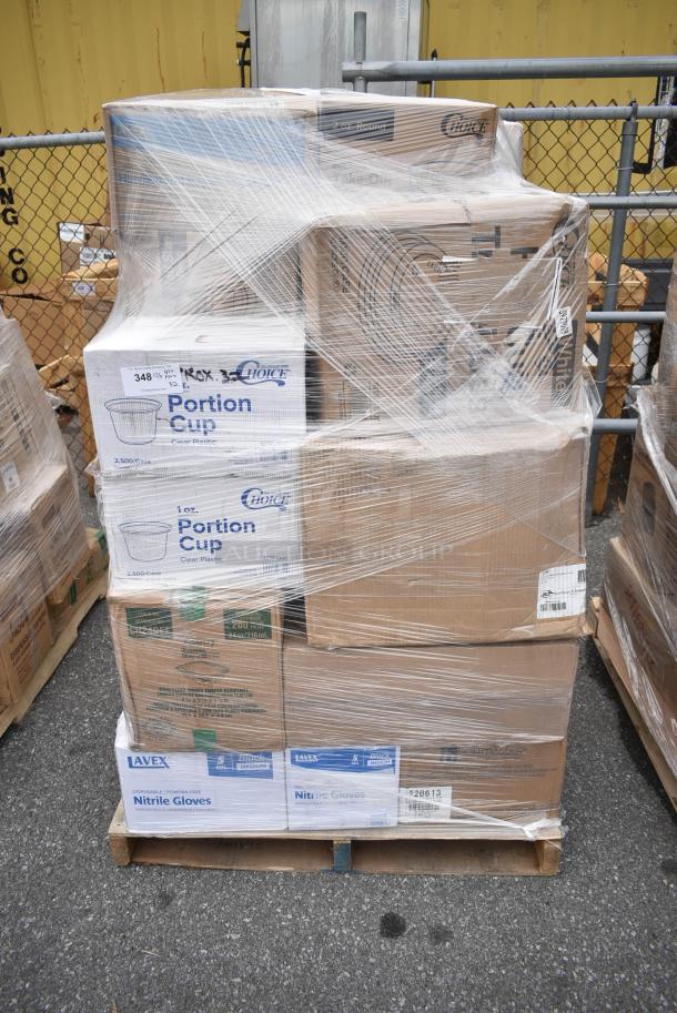 32 BRAND NEW! Boxes Including 2 Box 130WBKFORKH Choice Black Heavy Weight Wrapped Plastic Fork - 1000/Case, 129MCS24B Choice 24 oz. Black Rectangular Microwavable Heavy Weight Container with Lid 8" x 5 1/4" x 2" - 150/Case, 3 Box Choice 1 oz Portion Cups. 32 Times Your Bid! - Image 1 of 14