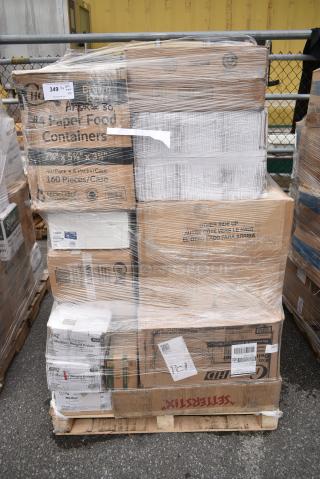 30 BRAND NEW! Boxes Including 500CC24 24 oz. Plastic Cold Cup - 600/Case, 2 Box Lavex Paper Towel Rolls, Choice Travel Lids, Herc Trash Bags, 3 Box 130WKNIFE Choice 6 1/2" Medium Weight White Polypropylene Plastic Knife - 1000/Case, 2 Box 500MFTN Lavex Natural Brown Kraft M-Fold (Multifold) Towel - 4000/Case. 30 Times Your Bid!