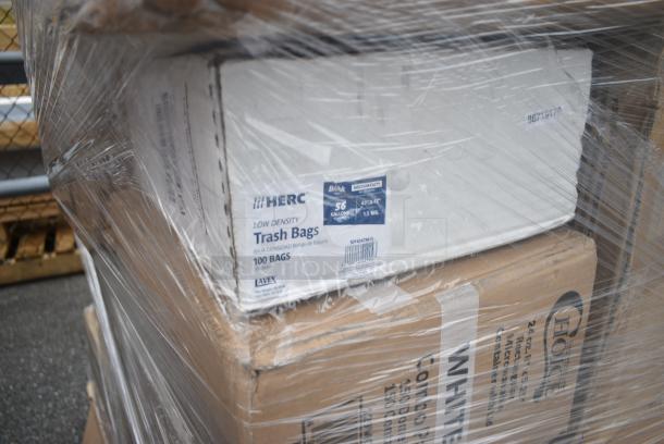 30 BRAND NEW! Boxes Including 500CC24 24 oz. Plastic Cold Cup - 600/Case, 2 Box Lavex Paper Towel Rolls, Choice Travel Lids, Herc Trash Bags, 3 Box 130WKNIFE Choice 6 1/2" Medium Weight White Polypropylene Plastic Knife - 1000/Case, 2 Box 500MFTN Lavex Natural Brown Kraft M-Fold (Multifold) Towel - 4000/Case. 30 Times Your Bid! - Image 12 of 17