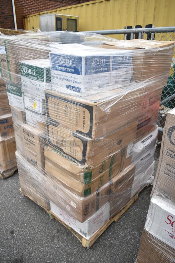 29 BRAND NEW! Boxes Including 128HD16BULK ChoiceHD 16 oz. Microwavable Translucent Plastic Deli Container - 480/Case, 127RD12BULK Choice 12 oz. Customizable Microwavable Translucent Round Deli Container - 500/Case, 2 Box 127RD16BULK Choice 16 oz. Customizable Microwavable Translucent Round Deli Container - 500/Case, Southland Food Trays, 5003DNAP Choice 15" x 17" White 3-Ply Dinner Napkin - 2000/Case, 2 Box CHoice Heavy Weight Cutlery Packs. 29 Times Your Bid! - Image 3 of 21