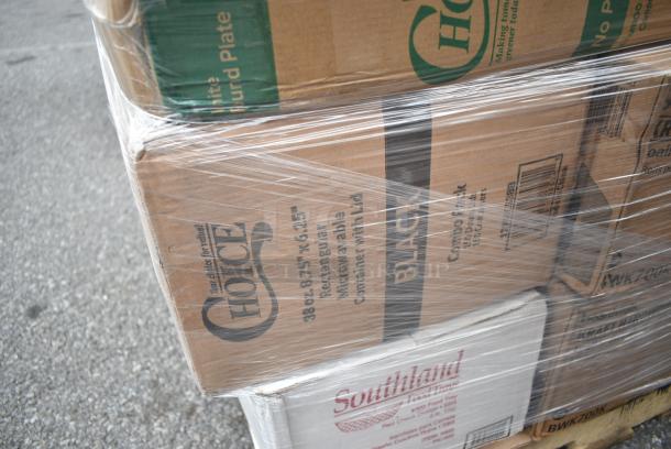 29 BRAND NEW! Boxes Including 128HD16BULK ChoiceHD 16 oz. Microwavable Translucent Plastic Deli Container - 480/Case, 127RD12BULK Choice 12 oz. Customizable Microwavable Translucent Round Deli Container - 500/Case, 2 Box 127RD16BULK Choice 16 oz. Customizable Microwavable Translucent Round Deli Container - 500/Case, Southland Food Trays, 5003DNAP Choice 15" x 17" White 3-Ply Dinner Napkin - 2000/Case, 2 Box CHoice Heavy Weight Cutlery Packs. 29 Times Your Bid! - Image 12 of 21