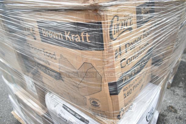 29 BRAND NEW! Boxes Including 128HD16BULK ChoiceHD 16 oz. Microwavable Translucent Plastic Deli Container - 480/Case, 127RD12BULK Choice 12 oz. Customizable Microwavable Translucent Round Deli Container - 500/Case, 2 Box 127RD16BULK Choice 16 oz. Customizable Microwavable Translucent Round Deli Container - 500/Case, Southland Food Trays, 5003DNAP Choice 15" x 17" White 3-Ply Dinner Napkin - 2000/Case, 2 Box CHoice Heavy Weight Cutlery Packs. 29 Times Your Bid! - Image 17 of 21