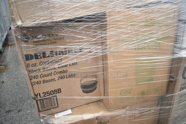 29 BRAND NEW! Boxes Including 128HD16BULK ChoiceHD 16 oz. Microwavable Translucent Plastic Deli Container - 480/Case, 127RD12BULK Choice 12 oz. Customizable Microwavable Translucent Round Deli Container - 500/Case, 2 Box 127RD16BULK Choice 16 oz. Customizable Microwavable Translucent Round Deli Container - 500/Case, Southland Food Trays, 5003DNAP Choice 15" x 17" White 3-Ply Dinner Napkin - 2000/Case, 2 Box CHoice Heavy Weight Cutlery Packs. 29 Times Your Bid! - Image 20 of 21