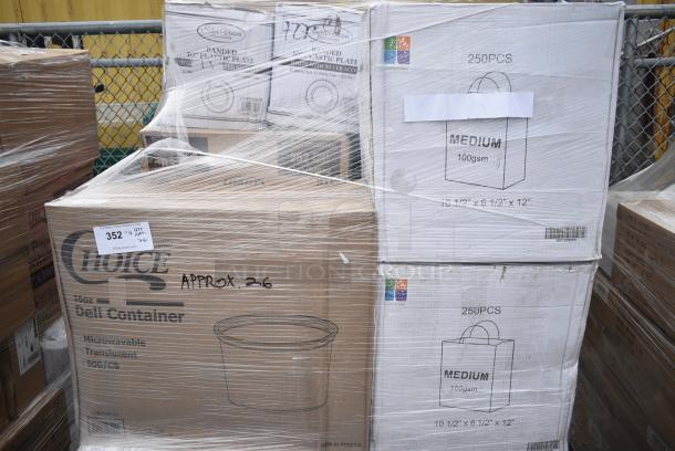 26 BRAND NEW! Boxes Including Pie Pans, Choice Portion Cups, 2 Box Medium Paper Bags, Choice 16 oz Deli Containers, 2 Box 347RPBD00WHS 10" Plastic Plates, 500TW5 Choice 5 oz. Translucent Thin Wall Plastic Cold Cup - 2500/Case. 26 Times Your Bid! - Image 14 of 15
