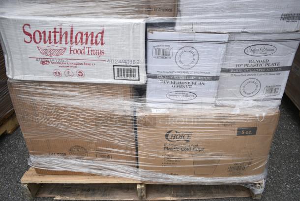 26 BRAND NEW! Boxes Including Pie Pans, Choice Portion Cups, 2 Box Medium Paper Bags, Choice 16 oz Deli Containers, 2 Box 347RPBD00WHS 10" Plastic Plates, 500TW5 Choice 5 oz. Translucent Thin Wall Plastic Cold Cup - 2500/Case. 26 Times Your Bid! - Image 15 of 15