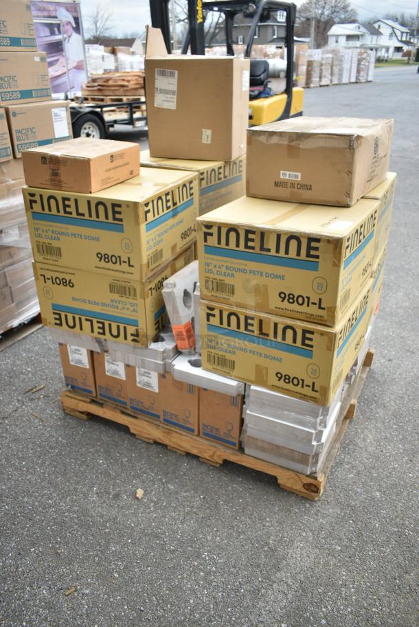 15 BRAND NEW! Boxes Including 6 Box Fineline 9801-L 18x4 Round Pete Dome Lids, 5 Box Pacific 43024 Soap Refill, Hoffmaster Placemats. 15 Times Your Bid! - Image 2 of 10