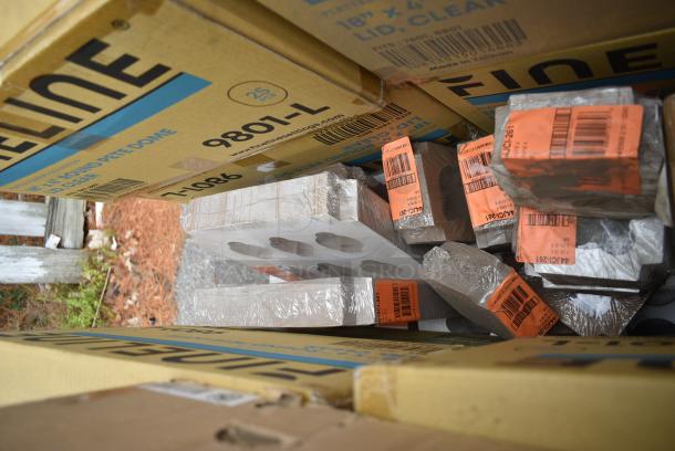 15 BRAND NEW! Boxes Including 6 Box Fineline 9801-L 18x4 Round Pete Dome Lids, 5 Box Pacific 43024 Soap Refill, Hoffmaster Placemats. 15 Times Your Bid! - Image 8 of 10