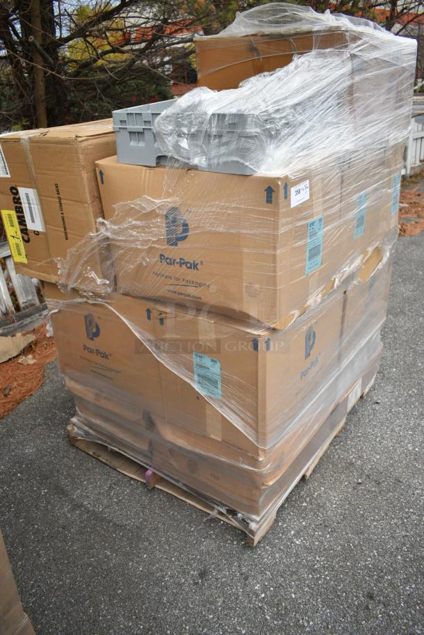 17 BRAND NEW! Boxes Including Polar Pak 02421 Lunch Box Containers, LBP Plain Kraft Large Catering Tray, Cambro 25S318167 Camrack 3 5/8" High Customizable Brown 25 Compartment Glass Rack. 17 Times Your Bid! - Image 2 of 16