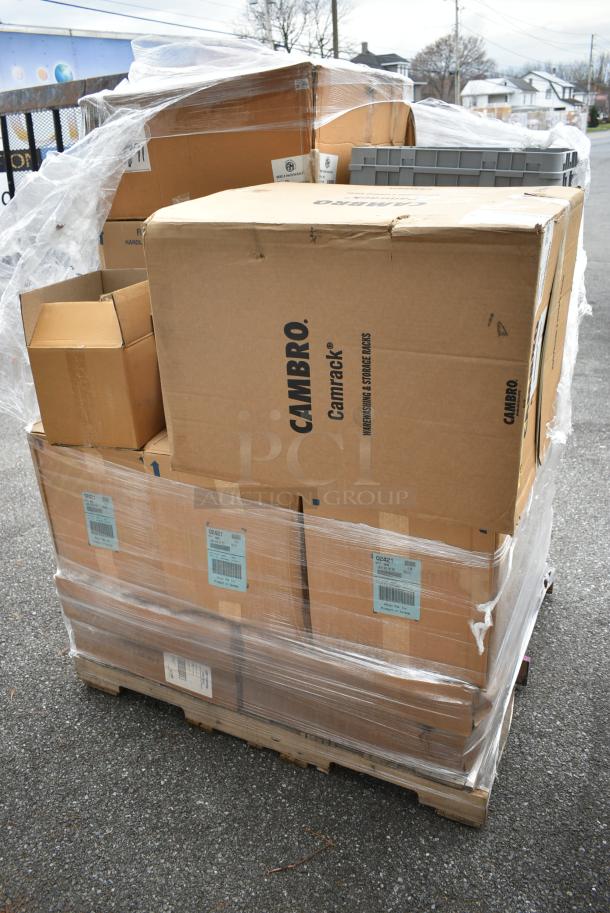 17 BRAND NEW! Boxes Including Polar Pak 02421 Lunch Box Containers, LBP Plain Kraft Large Catering Tray, Cambro 25S318167 Camrack 3 5/8" High Customizable Brown 25 Compartment Glass Rack. 17 Times Your Bid! - Image 3 of 16