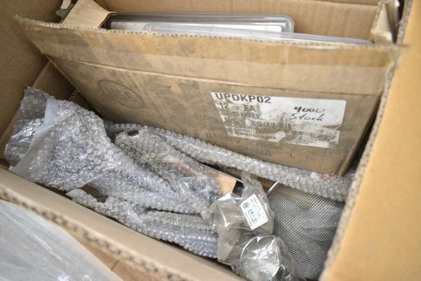 17 BRAND NEW! Boxes Including Polar Pak 02421 Lunch Box Containers, LBP Plain Kraft Large Catering Tray, Cambro 25S318167 Camrack 3 5/8" High Customizable Brown 25 Compartment Glass Rack. 17 Times Your Bid! - Image 6 of 16