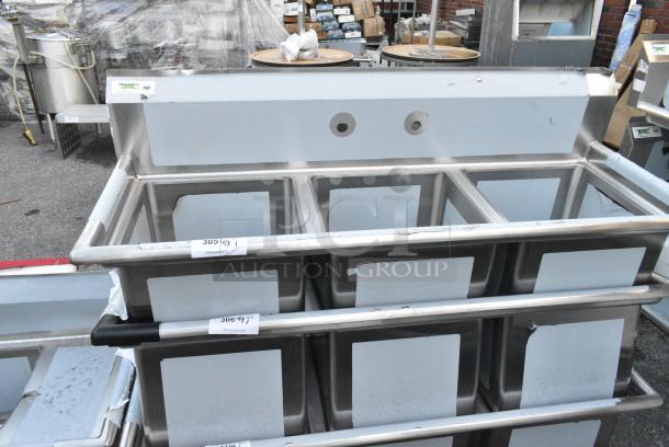 BRAND NEW SCRATCH AND DENT! Regency 600S31515 Stainless Steel 3  Bay Sink. No Legs. - Image 1 of 1