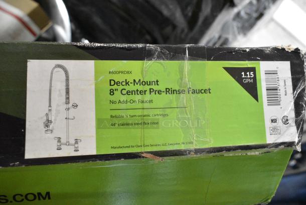 BRAND NEW SCRATCH AND DENT! Regency 600PRD8X 1.15 GPM Deck-Mounted Pre-Rinse Faucet with 8" Centers - Image 3 of 4