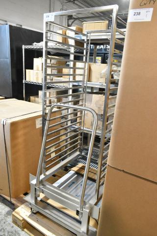 BRAND NEW SCRATCH AND DENT! Metal Commercial Pan Transport Rack for Roll in Combi Convection Oven.