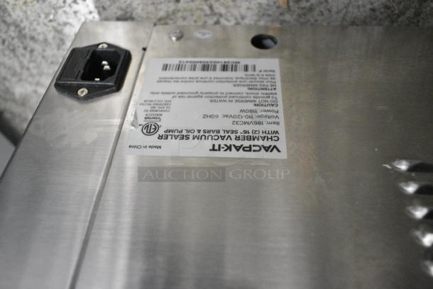 BRAND NEW SCRATCH AND DENT! VacPak-It 186VMC32 Chamber Vacuum Packaging Machine with Two 16" Seal Bars and Oil Pump. 120 Volts, 1 Phase. Tested and Working! - Image 9 of 9