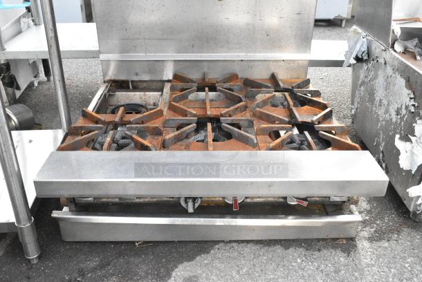 Jade Range Stainless Steel Commercial Gas Powered 6 Burner Range w/ Salamander Cheese Melter. Missing 1 Spider Grate - Image 5 of 5