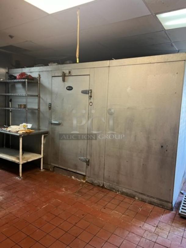 10x14x8 Amerikooler Walk In Freezer Box w/ LET120BWMC6K 208-230 Volt, 1 Phase Evaporator and Compressor. Information Provided By The Consignor But Not Verified By PCI Auctions. Picture of the Unit Before Removal Is Included In the Listing. - Image 1 of 5