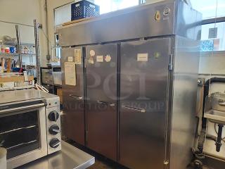 McCall Refrigeration Co. 3 Solid Door Reach in Freezer. Tested. Does Not Get Down To Temperature. 76x73x79H