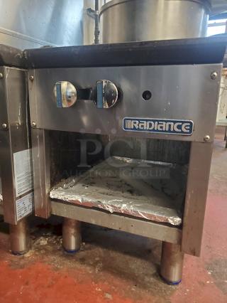 Radiance TASP-18 1 Burner Stock Pot Range, 79,000BTU, Natural Gas 18"W x 21"D x 24"H, TESTED. WORKING. 2x Your Bid