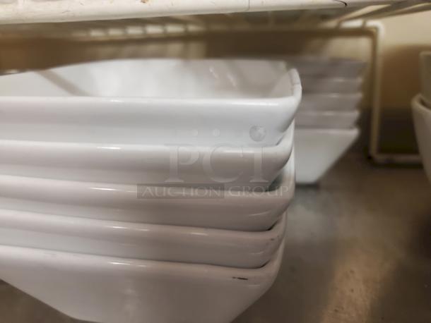 Square Salad/Soup Bowls, White With Raised Edges. 10x Your Bid - Image 2 of 2