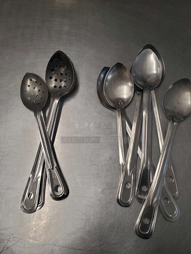 FIVE PACK! Basting Spoons, 3 Perforated & 6 Solid. 9x Your Bid. - Image 1 of 1