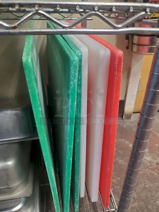 FULL SIZE Cutting Boards. Red, Green and White 6x Your Bid.