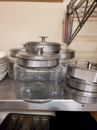 Glass Jars With Medal Lids. 7x Your Bid