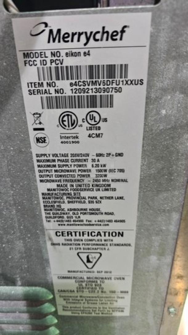 Merrychef High-Speed Accelerated Cooking Countertop Oven - Image 5 of 6