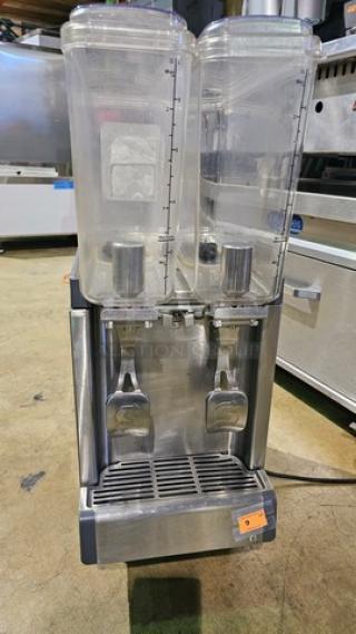 Crathco Mini CS-2E/1D-16 Simplicity Bubbler Series Double 2.4 Gallon Bowl Premix Cold Beverage Dispenser. 120V, 60Hz, 3.6A