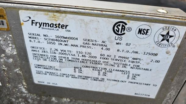 Frymaster SCFHD460GNT Gas Fryer - (4) 80 lb Vats, Floor Model, Natural Gas - Image 8 of 15