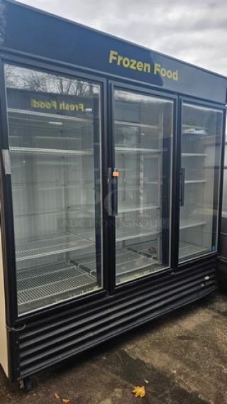 True Upright Retail Merchandiser Freezer, 3 Full Glass Swing Doors - Item #1151718