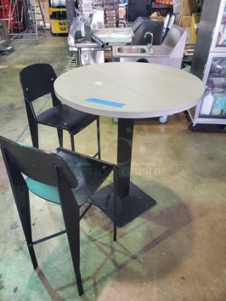 36" Round Table w/ Table Base. Chairs shown in picture not included.