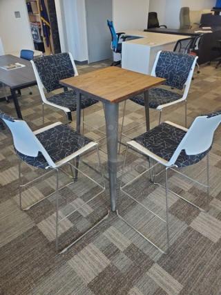Square Table Top w/ Base. Chairs shown in picture not included.