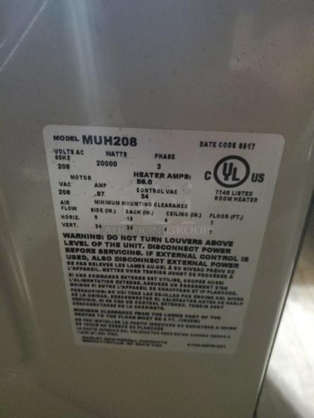 Space Heater. 60 Hz, 20000W, 3 PH - Image 2 of 2