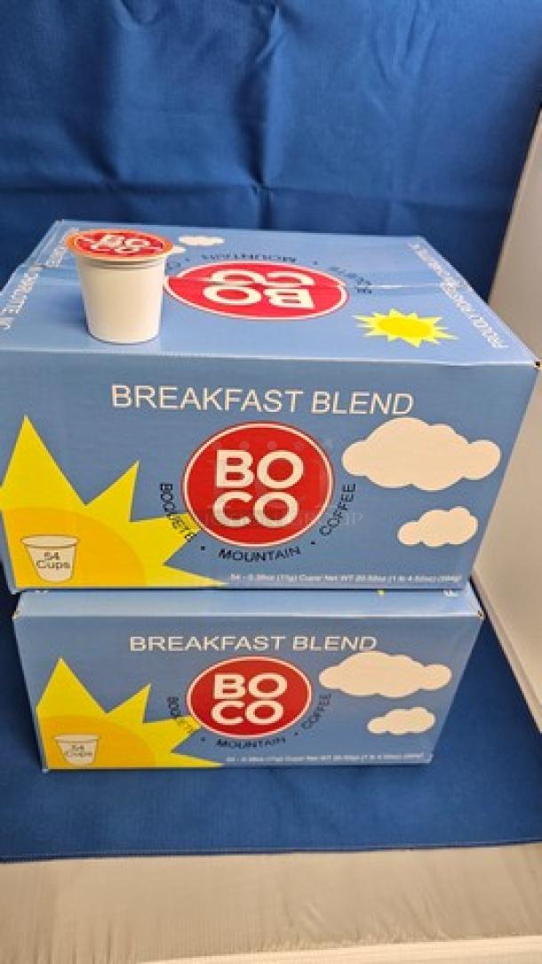 Lot of 2 Boxes of BoCo Coffee Breakfast Blend (2xBid). Samples available for testing during preview. - Image 1 of 1