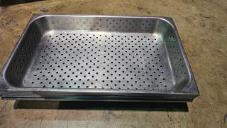 Lot of 5 Stainless Steel Food Pans. 2 are perforated. (5xBid)
