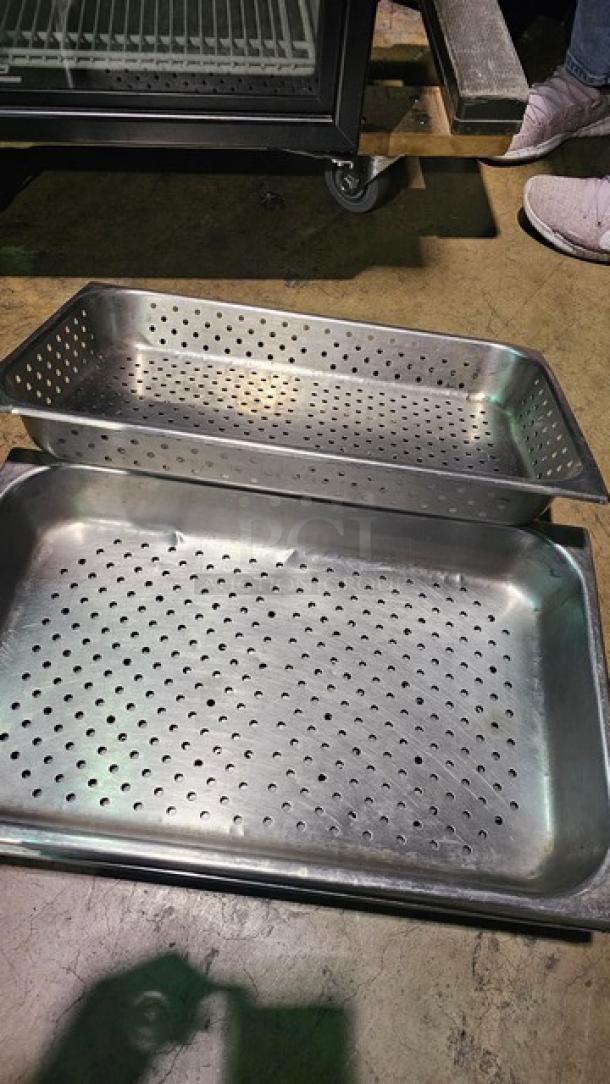 Lot of 5 Stainless Steel Food Pans. 2 are perforated. (5xBid) - Image 2 of 3